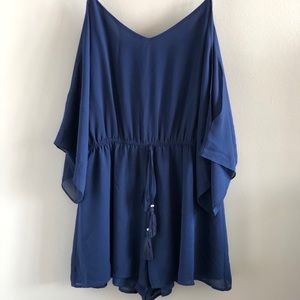 Cobalt Blue Off-shoulder Romper